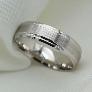 White Gold Wedding Band 10K 14K 18K, 5MM +6MM, Gold Rings, Wedding rings, Matching rings, Engagement rings, men&#39;s rings,