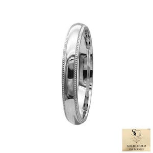 Sterling Silber Milgrain Ehering: Low Dome Comfort Fit Ring