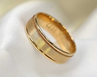 Gold Wedding Band: 10K/14K/18K Comfort Fit Ring, 5-6mm,SG005