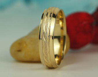 Fede nuziale in oro infinito: 10K 14K 18K, vestibilità comoda, fatta a mano in Canada, SG003