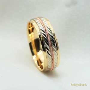 6 mm Gold Ehering - Erhältlich in 10k, 14k, 18k für Männer und Frauen | Klassischer Ehering und Verlobungsring, Herrenring, Goldringe