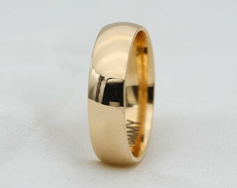 Fede nuziale in oro massiccio da 6 mm: anello classico per uomo e donna