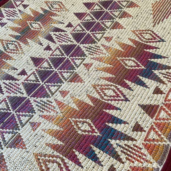 Southwestern Crochet Blanket Pattern Etsy