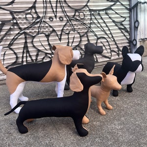 PU Leather Dog Mannequin Pet Clothing Form Display Stand Soft Dog Models  Size Black
