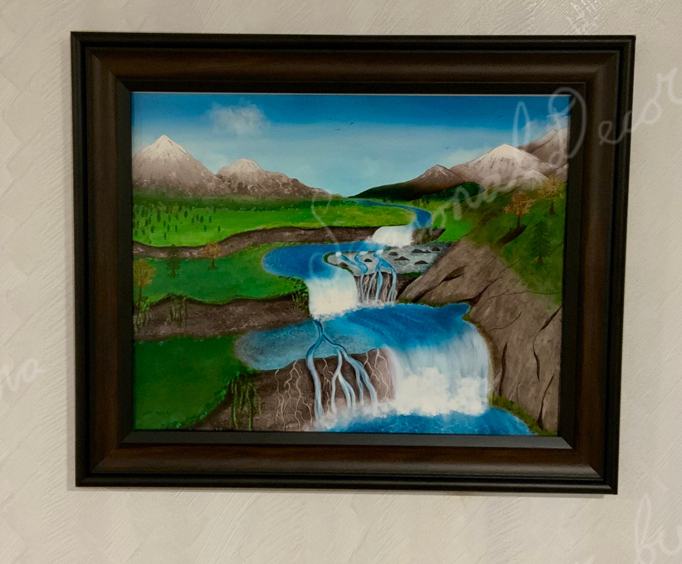 Mountain River digital printable wall art Etsy