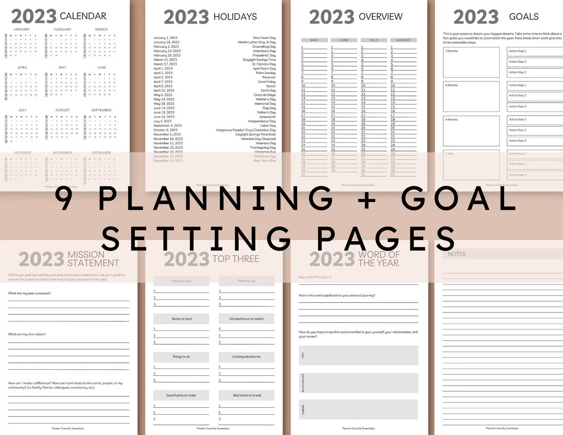 2023 Dated Daily Calendar A5 Printable Insert Monthly - Etsy