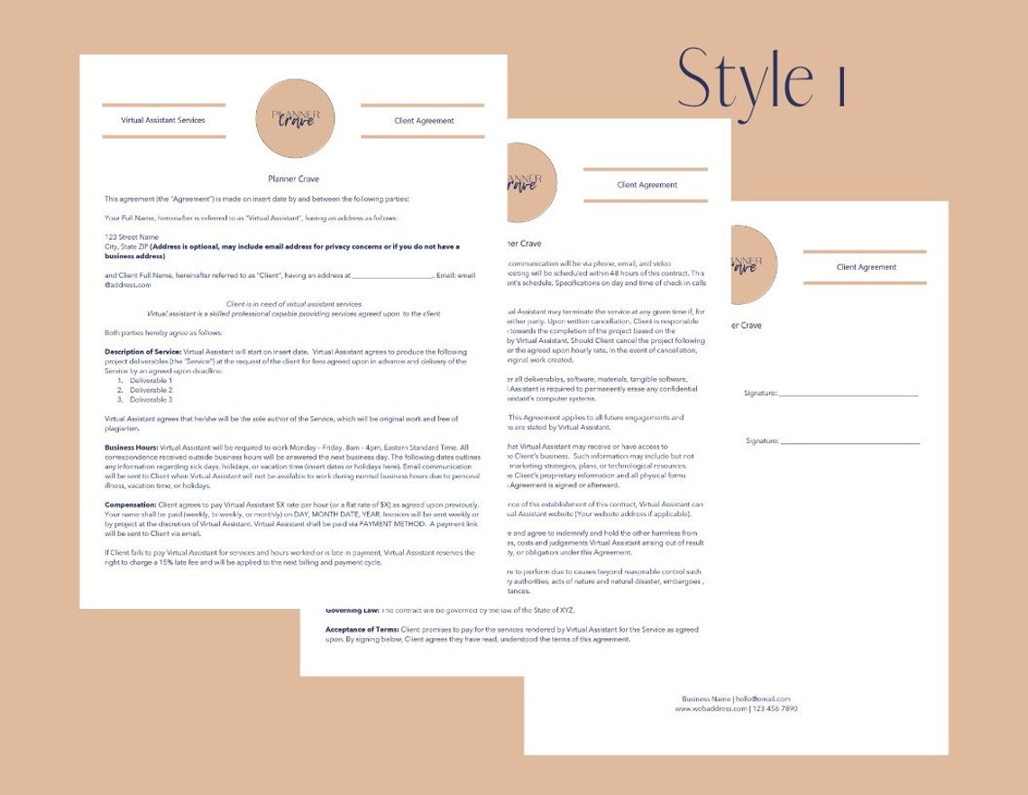 virtual assistant client contract template virtual assistant client contract template