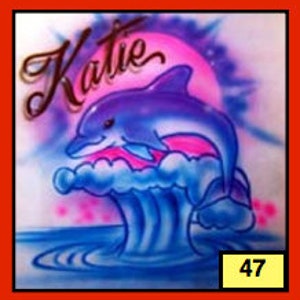 Dolphin with Custom Name for Adult/Child Airbrush T-shirt/Hoodie/Pillowcase/Onesie
