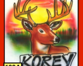 Buck avec nom personnalisé pour t-shirt aérographe adulte/enfant/sweat à capuche/taie d'oreiller/cache-couche