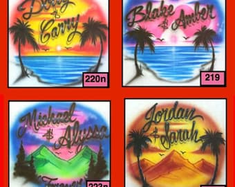 Couples Designs with Custom Names for Adult/Child Airbrush T-shirt/Hoodie/Pillowcase