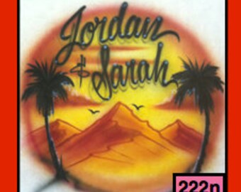Desert Mountains with Custom Names for Adult/Child Airbrush T-shirt/Hoodie/Pillowcase