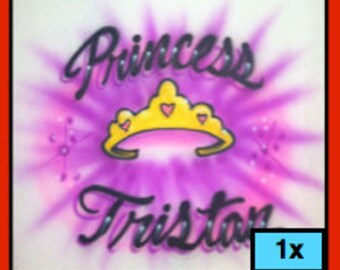Princess Crown with Custom Name for Adult/Child Airbrush T-shirt/Hoodie/Pillowcase/Onesie