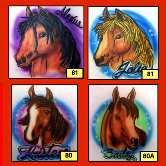 Horses with Custom Name for Adult/Child Airbrush T-shirt/Hoodie/Pillowcase/Onesie