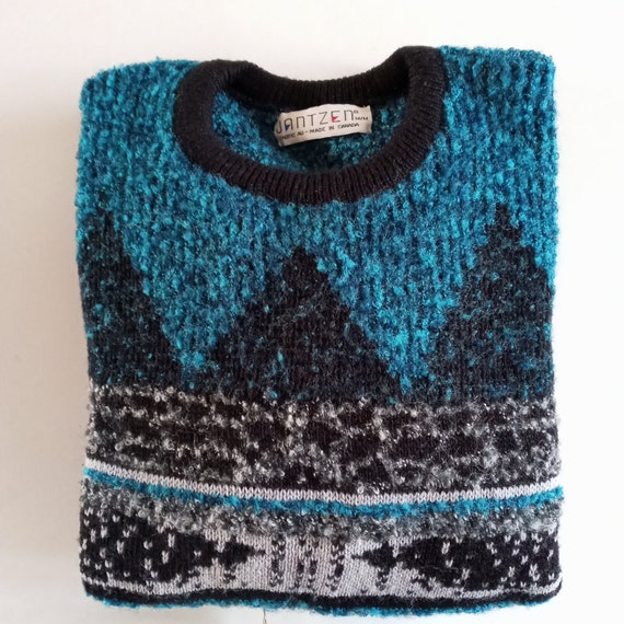 Vintage 80's Jantzen multi-colored wool blend swe… - image 9