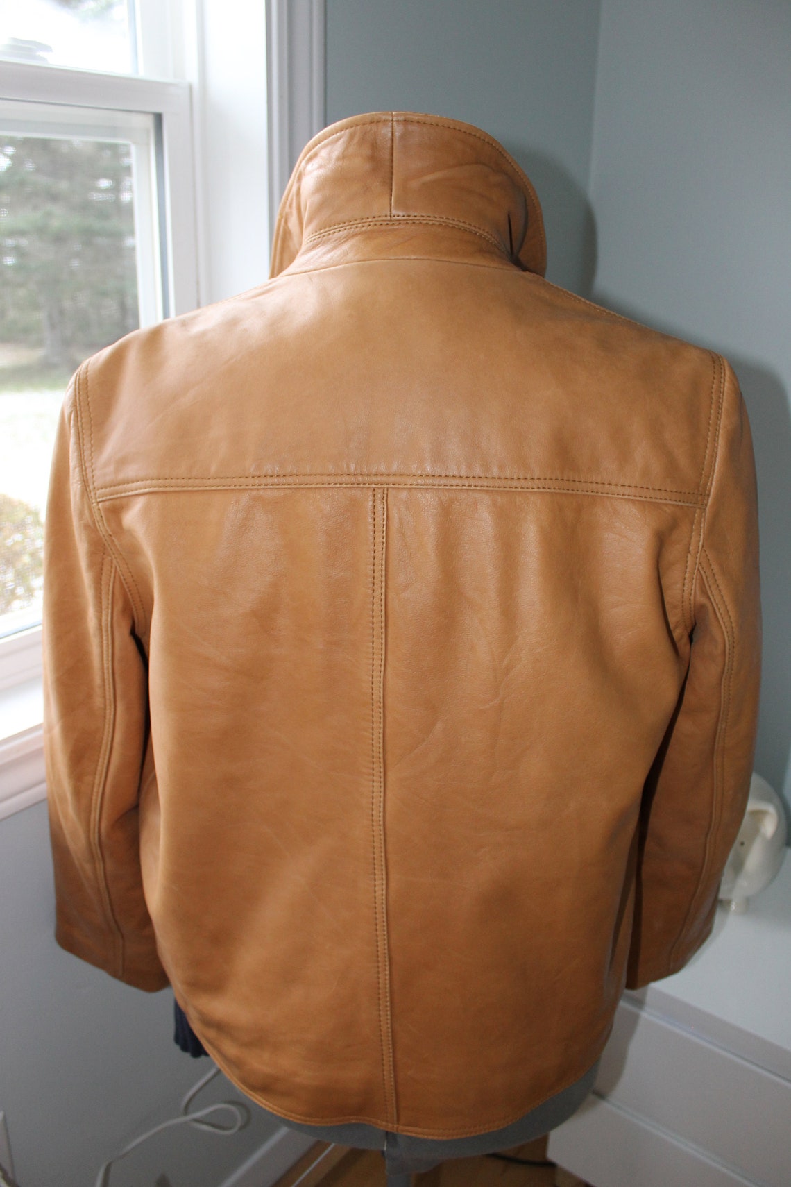 Vintage J. Crew lined leather jacket Etsy