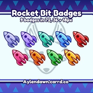 Space Rocket Bit Badges for Twitch [Bit Badges | Twitch Sub Badges | Stream | Discord Roles]