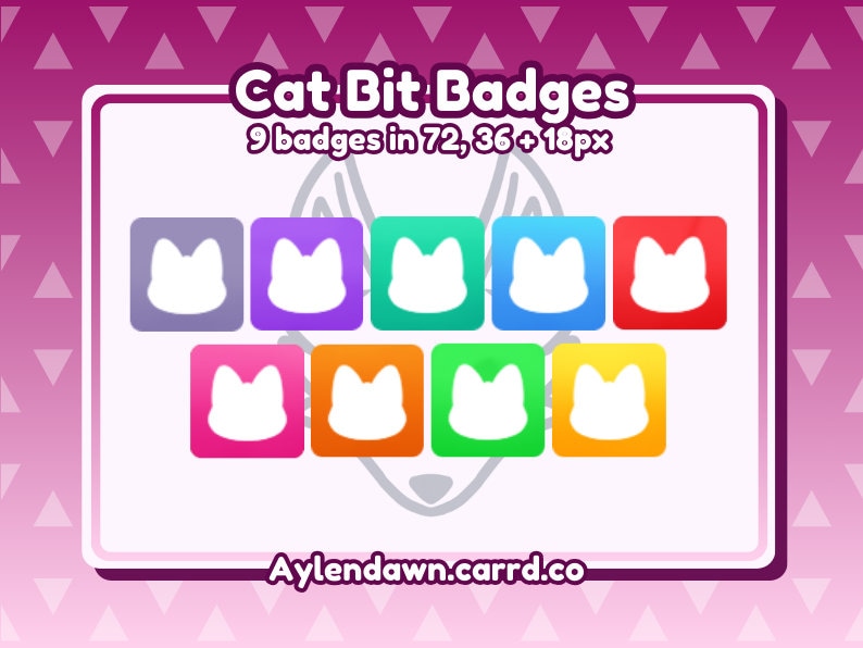 Mini badges pour mors de chat pour Twitch [Badgets pour mors | Badges d'abonnés Twitch | Flux | Rôles Discord]