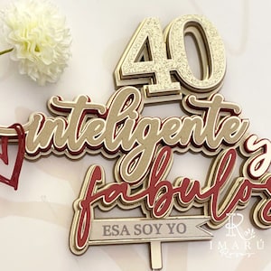 Caketopper 40 smart and fabulous.. that's me... Digital cutting file for Cameo and Cricut SVG. gold.. template, digital design