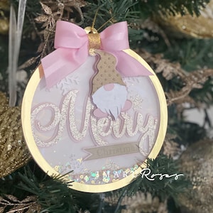Backstage ou Merry Christmas Sphere. Fichier de découpe numérique pour Cameo et Cricut. rose et or. modèle numérique.