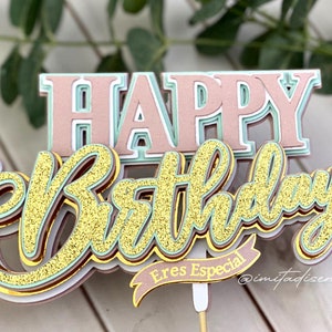 Caketopper Happy Birthday, you are special. Digital Cut File for Cameo and Cricut SVG