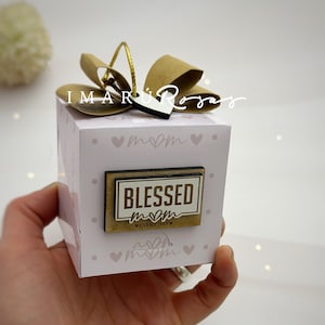 Square box mold with internal acetate base. blessed mom every day. Happy day mom. box template. INCLUDES ALL the design.