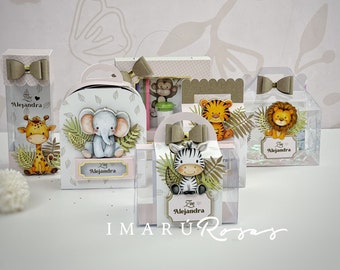 Party Favor Box Templates (Set of 6) – SVG & Studio – DIY Gift/Goodie Boxes – Instant Download (Animal Graphics Not Included)
