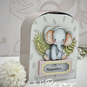 Molde de caja ovalada, cotillón, sorpresita, regalo de salida,plantilla de caja. INCLUYE TODO el diseño menos las imágenes de animalitos