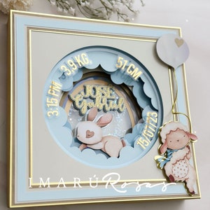 Modèle, moule de cadre 3D pour la naissance, date spéciale pour couper le camée et le cricut ! N'inclut pas les images ! comprend un guide de montage rapide