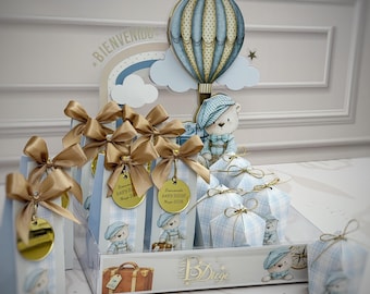 Dekorative Babyparty-Tabletts mit Schachteln | SVG Studio | Baby-Souvenirset | Geburt, Taufe, erster Geburtstag