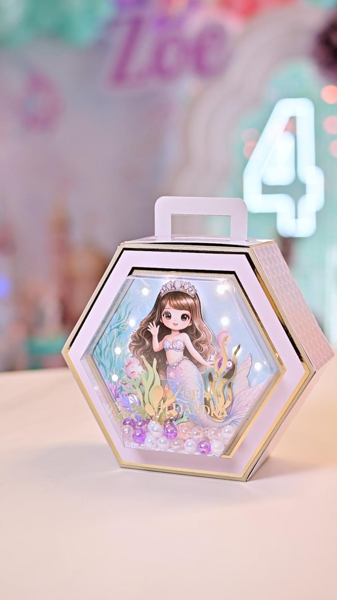 Hexagon Shaker Box With Light SVG | LED Party Favor Box Template ...