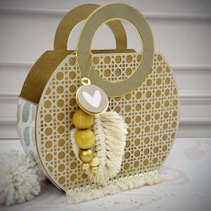 Scatola portafoglio in rattan stile boho | Scatola regalo SVG Silhouette Studio | Scatola elegante | File per Cricut Silhouette | Scatola a sorpresa in carta