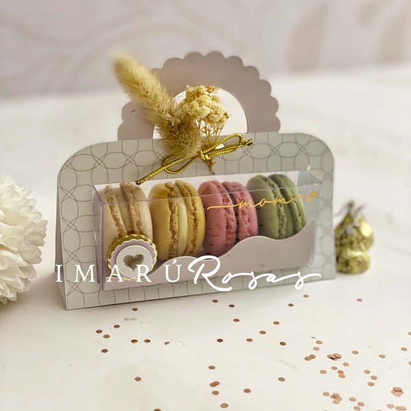 Macaron box mold, Mother's Day, easy assembly of box template. INCLUDES ALL the design. svg, studio, collection for mom.