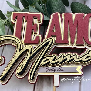 Caketopper Kocham cię mamo.. Cyfrowy plik cięcia dla Cameo i Cricut SVG