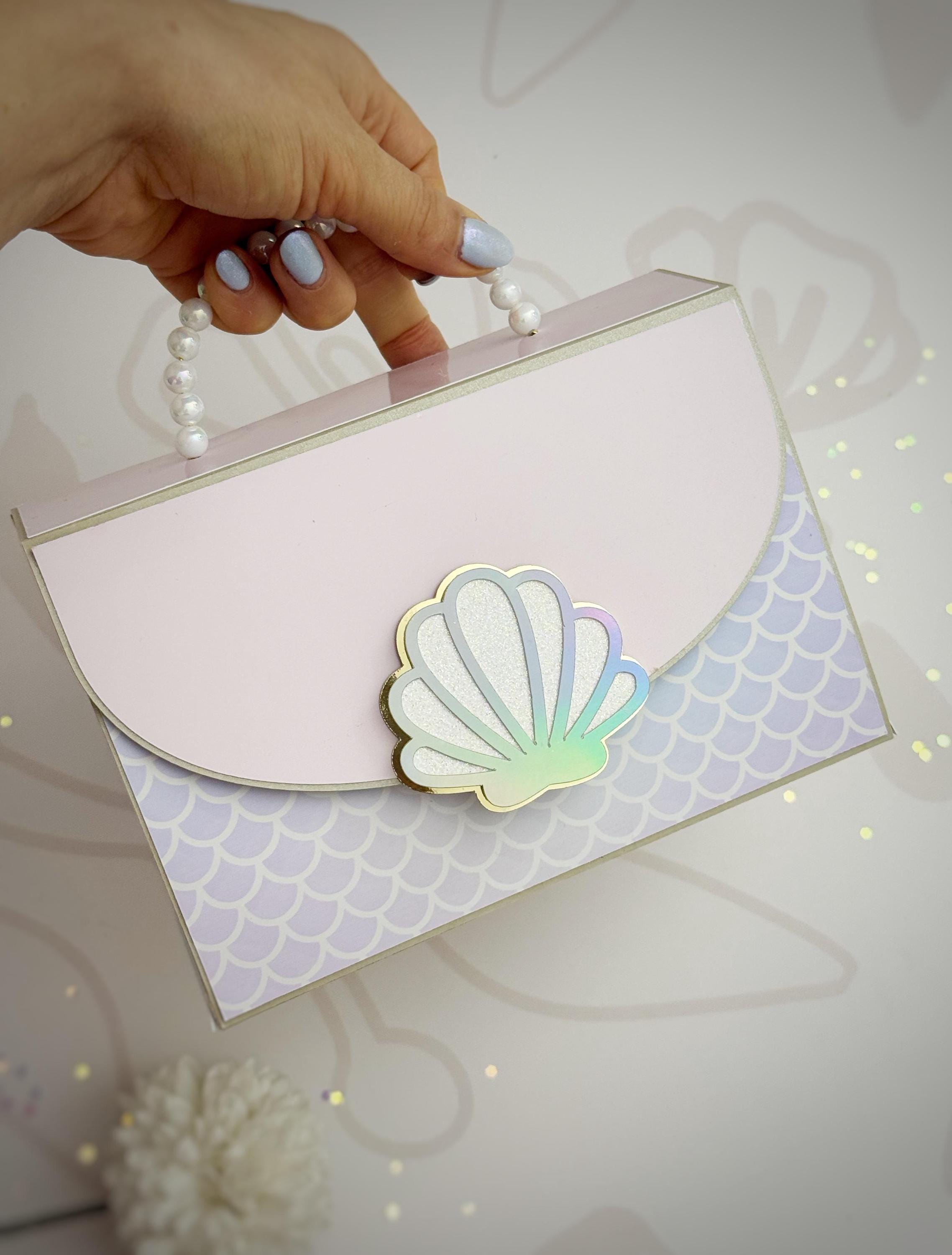 Mermaid Party Favor Box | Purse Treat Box Template | Birthday Goody Bag ...