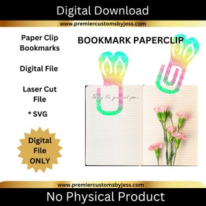 Flipflop Bookmark Laser SVG Cut File, Bookmarks, Reading Book Mark,  Digital Download, Bookmark Paperclip, Book mark, Digital Laser File