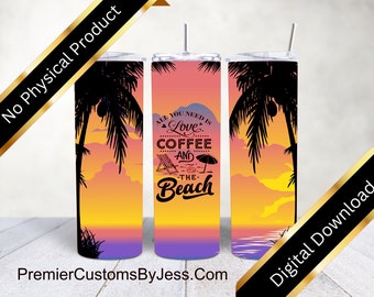 DIGITAL 3D Tumbler Wrap, 20oz Skinny Tumbler Wrap, Sunset Tumbler Wrap, Custom Tumbler Wrap, Beach Tumbler Wrap, Tumbler Wrap, PNG, D480