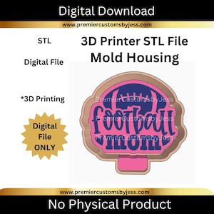 Football Mom Car Freshie Housing STL File, STL 3D Printer File, Digital Download, STL 3D Printing File, Mold Housing (35)