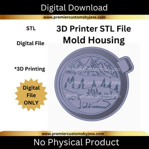 Mountain Elk Car Freshie Housing STL File, STL 3D Printer File, Digital Download, STL 3D Printing File, Mold Housing for Silicone Molds (5)