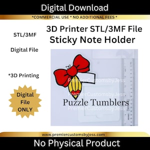 Pencil Bow Apple Sticky Note Holder STL/3MF for 3D Printing – Desk Organizer – Teacher Gift - Cute Gift - Digital Download