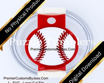 Digital SVG Baseball 40oz Tumbler Lid Tag, 40oz Lid Topper SVG, SVG Laser Cut File, 40oz Stan & Generic Lid Cut File, Digital Download