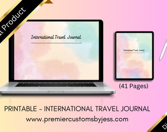 International Travel Journal Printable, Trip Planner, Teen Planner, Vacation Planner, Diary, Holiday Notebook Journal, Printable