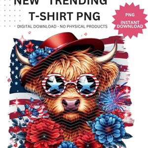 2025 4 juillet PNG vache rétro Amérique Png, Etats-Unis 4 juillet fête de l'indépendance, conception patriotique drôle de sublimation pour le 4 juillet Clipart