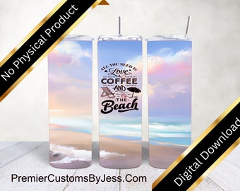 DIGITAL 3D Tumbler Wrap, 20oz Skinny Tumbler Wrap, Beach Tumbler Wrap, Custom Tumbler Wrap, Waves Tumbler Wrap, Tumbler Wrap, PNG, D483