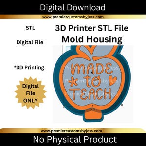 Made to Teach Car Freshie Housing STL File, STL 3D Printer File, Digital Download, STL 3D Printing File for Silicone Mold Maker (11)
