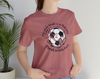 Soccer Mom Shirt, Gifts for Mom, Birthday Gift for mom, my heart is on that field, Soccer Mom T-Shirt,Mom Gift,cheetah print