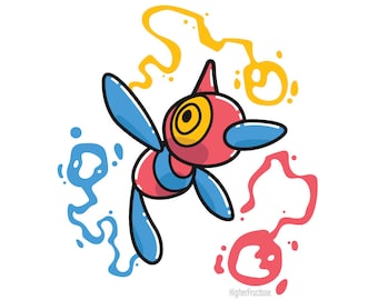 Porygon-Z - 8 x 8 Pokémon Illustration Art Print