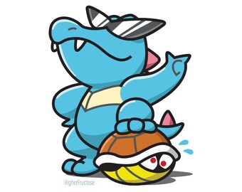 Totodile Squad - 8 x 8 Pokémon Illustration Art Print