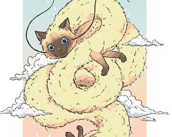 Long Cat is Long - 11 x 17 Print Illustration