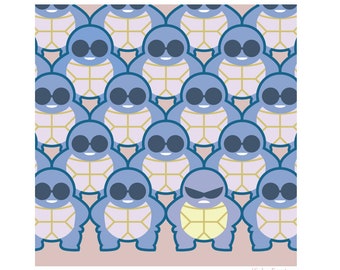 Squirtle Squad - 8 x 8 Pokémon Illustration Kunstdruck