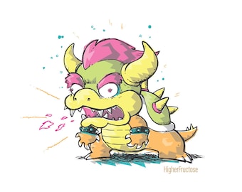 Super Bowser 64 - 8 x 8 Illustration Art Print